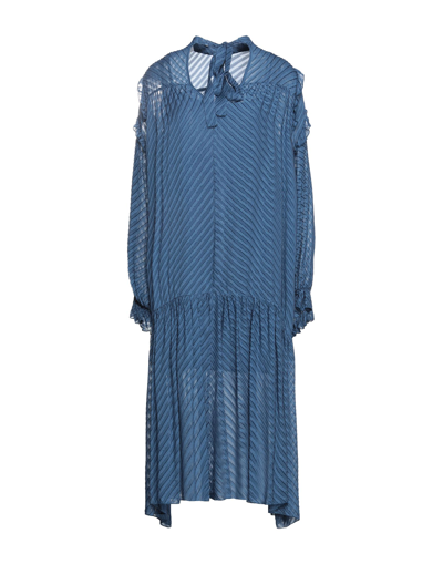 Shop Atos Lombardini Woman Midi Dress Slate Blue Size 6 Viscose