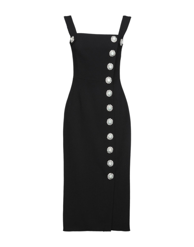 Shop Dolce & Gabbana Woman Midi Dress Black Size 4 Virgin Wool, Polyamide, Elastane