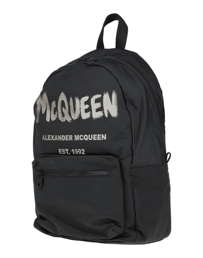 Alexander Mcqueen Black Graffiti Metropolitan Printed Backpack In Black