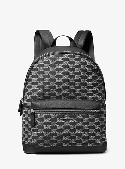 Shop Michael Kors Cooper Logo Jacquard Backpack In Black