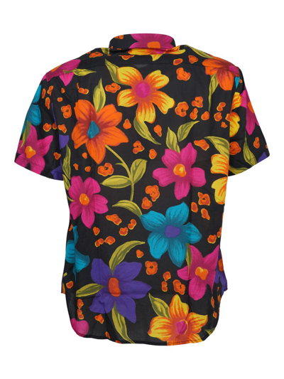 Shop Saint Laurent Floral Printed Short-sleeved Shirt In Multicolor