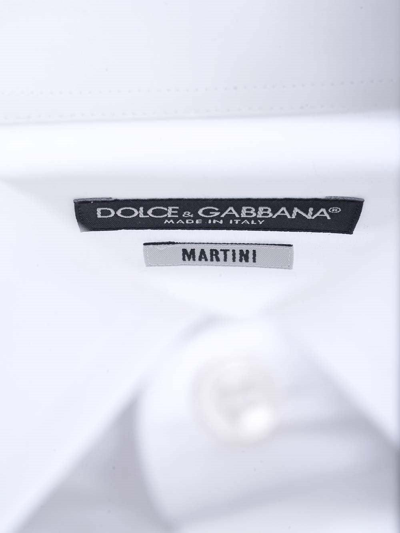 Shop Dolce & Gabbana Long Sleeved Buttoned Shirt In Bianco Ottico