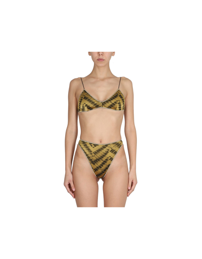 Shop Oseree Safari Bikini In Gold