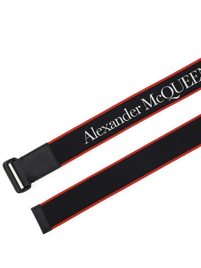 Shop Alexander Mcqueen Logo Signature Belt In Blackred
