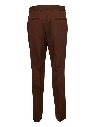 Shop Valentino Straight Leg Tailored Pants In Tabacco