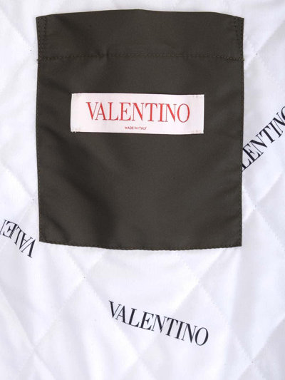 Valentino V Optical Quilted Nylon Shirt Jacket In Verde