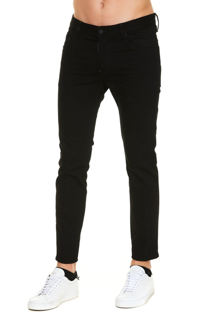 Shop Dsquared2 Low-rise Logo Detailed Skinny Jeans In Black