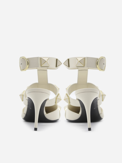Shop Valentino Roman Stud Décolleté In Leather In Ivory