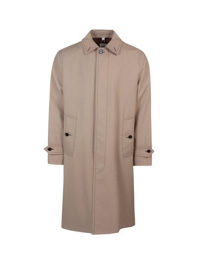 Shop Burberry Contrast Stitched Aldeford Trench Coat In Soft Fawn