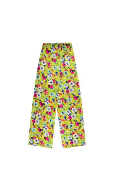 Shop Msgm Floral Print Pants In Multicolor