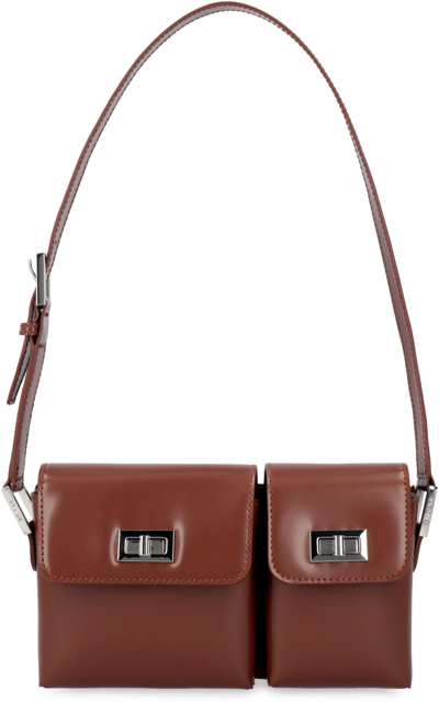 Shop By Far Baby Billy Leather Crossbody Bag In Brown