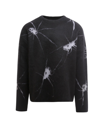 Shop Givenchy Patterned Crewneck Sweater In Nero
