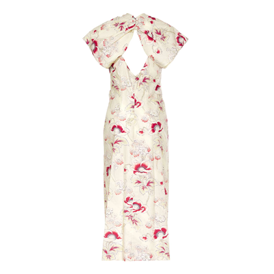 Shop Colville Heiress Dress In Light Pink/cream/red