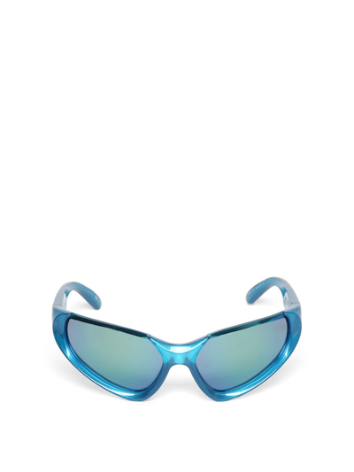 Shop Balenciaga Xpander Butterfly Sunglasses In Blue