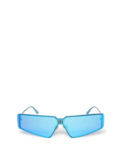 Shop Balenciaga Shield Sunglasses In Blue