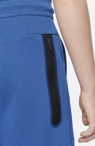 Shop Nike Sportswear Kids' Tech Fleece Sweat Shorts In Dk Marina Blue/ Light Bone