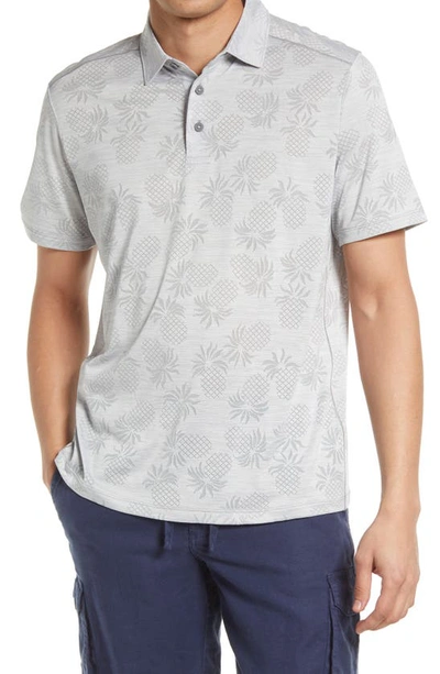 Shop Tommy Bahama Pineapple Palm Coast Short Sleeve Polo In Concrete Grey