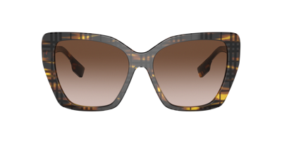 Shop Burberry Woman Sunglasses Be4366 Tamsin In Brown Gradient
