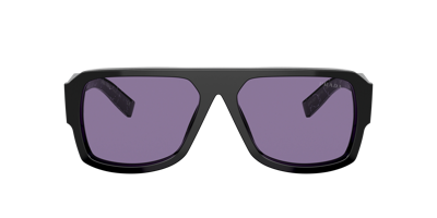 Shop Prada Man Sunglasses Pr 22ys In Violet Mirror Internal Silver