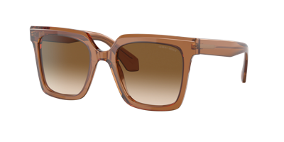 Shop Giorgio Armani Woman Sunglass Ar8156 In Clear Gradient Brown