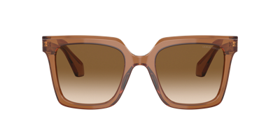 Shop Giorgio Armani Woman Sunglass Ar8156 In Clear Gradient Brown