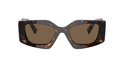 Shop Prada Woman Sunglasses Pr 15ys In Dark Brown