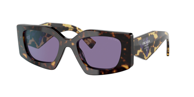 Shop Prada Woman Sunglasses Pr 15ys In Violet Mirror Internal Silver