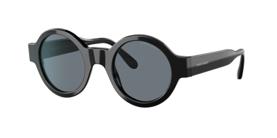 Giorgio Armani Womens Black Ar 903m Round Acetate Sunglasses In Blue Photo