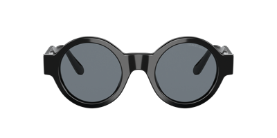 Giorgio Armani Womens Black Ar 903m Round Acetate Sunglasses In Blue Photo