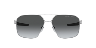 Shop Prada Linea Rossa Man Sunglasses Ps 55ws In Polar Grey Gradient