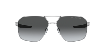 Prada Tinted Logo-print Sunglasses In Polar Grey Gradient
