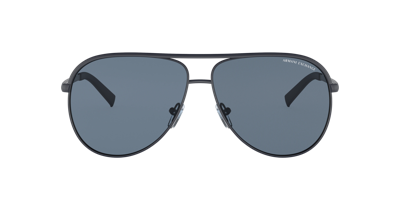 Armani Exchange Ax 2012s 606387 Unisex Aviator Sunglasses In Dark Blue Polarized