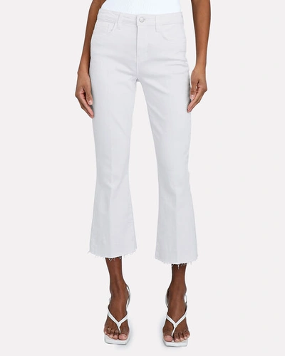 Shop L Agence Kendra High Rise Crop Flare Jeans In Blanc