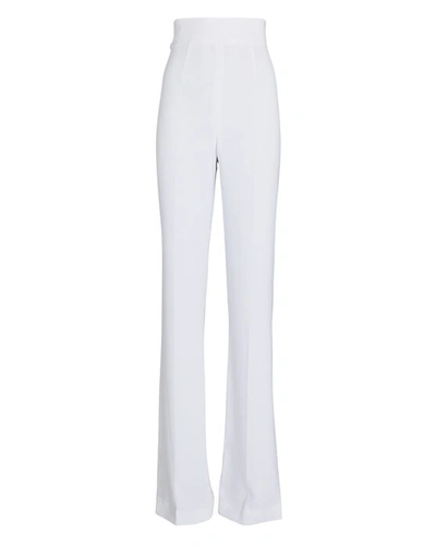 Shop Et Ochs Adrian Crepe High-rise Flared Trousers In White