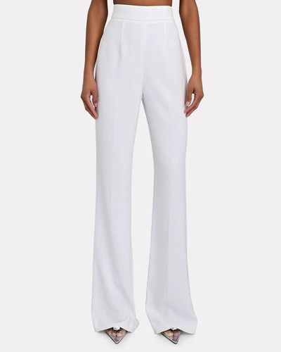Shop Et Ochs Adrian Crepe High-rise Flared Trousers In White