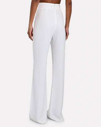 Shop Et Ochs Adrian Crepe High-rise Flared Trousers In White
