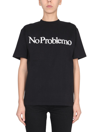 Shop Aries "no Problem" T-shirt Unisex In Black
