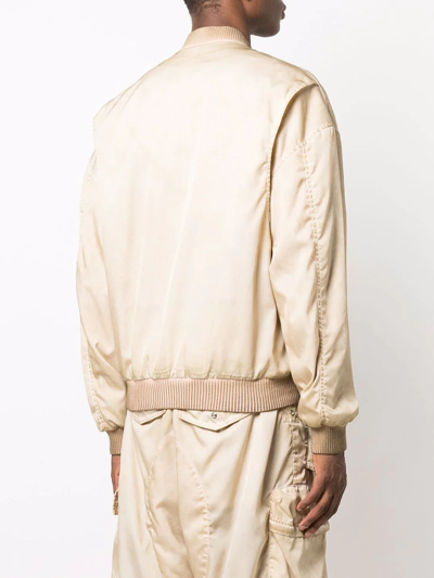 Shop Dsquared2 Faded Effect Bomber Jacket In Neutrals