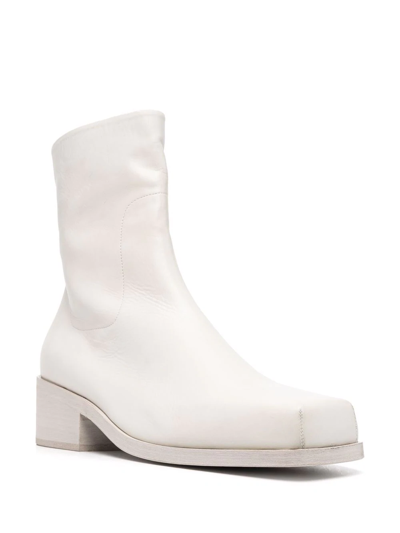 Shop Marsèll Square-toe Block-heel Boots In White