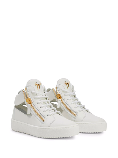 Giuseppe Zanotti Kriss Cut-out Leather Sneakers In White