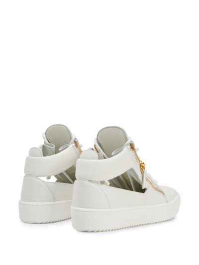 Giuseppe Zanotti Kriss Cut-out Leather Sneakers In White