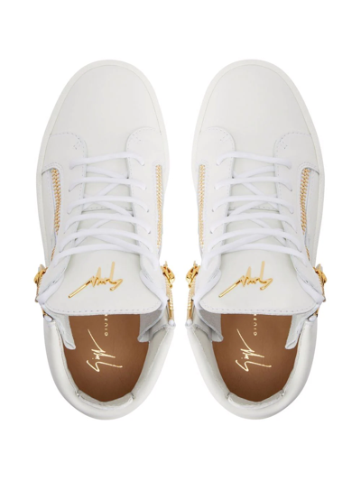 Giuseppe Zanotti Kriss Cut-out Leather Sneakers In White