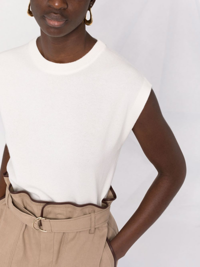 Brunello Cucinelli Cashmere Sleeveless Top In White