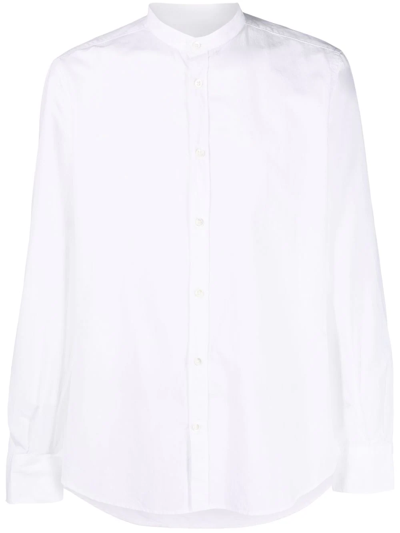 Shop Glanshirt Collarless Long-sleeve Shirt In Weiss