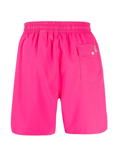 Polo Ralph Lauren Logo-embroidered Stretch-recycled Polyester Swim Shorts In Pink