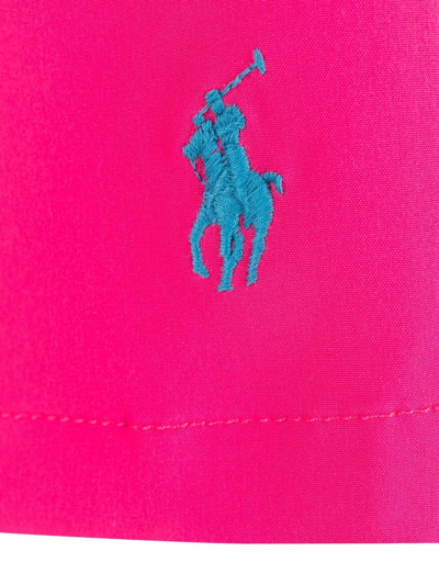 Polo Ralph Lauren Logo-embroidered Stretch-recycled Polyester Swim Shorts In Pink