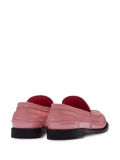 Shop Miu Miu Patent Leather Penny Loafers In Rosa