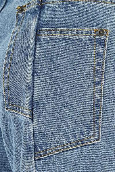Maison Margiela High-waisted Cut-out Jeans With Wide Leg Silhouette In Blue