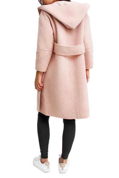 Belle & Bloom Walk This Way Wool Blend Oversized Coat In Pink