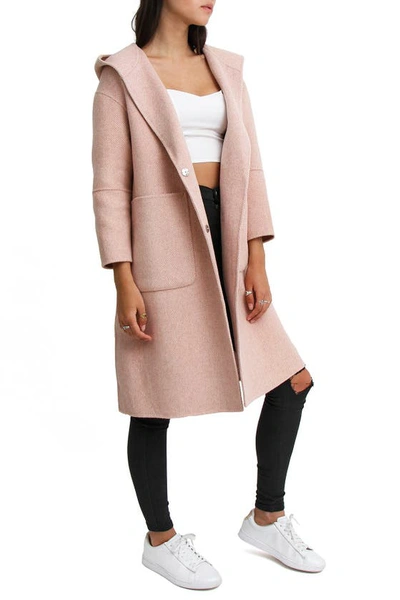 Belle & Bloom Walk This Way Wool Blend Oversized Coat In Pink